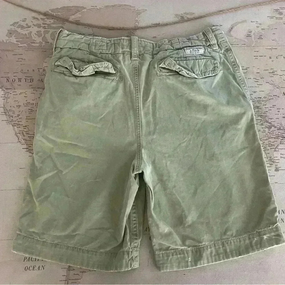 Abercrombie & Fitch Y2K Canvas Shorts Size 33 Buttonfly - Picture 4 of 9
